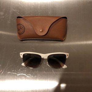 Unique white accent ray ban aviators
